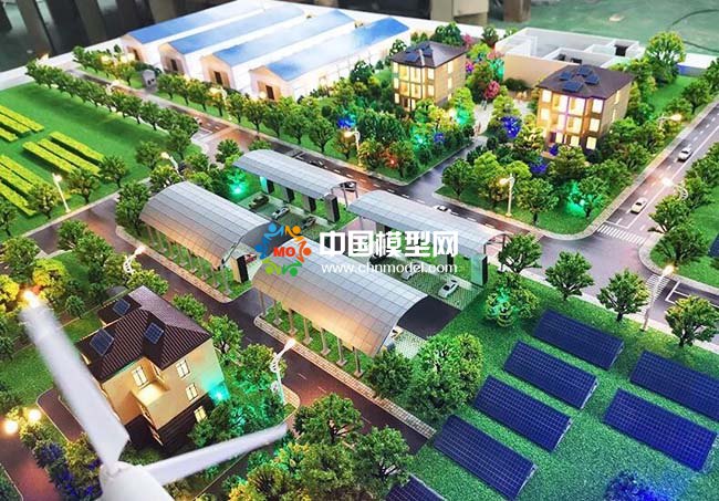 光伏電站應(yīng)用場景沙盤模型，太陽能光伏屋頂發(fā)電沙盤模型